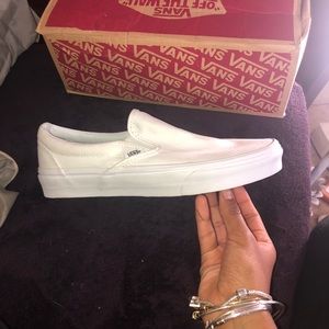 Van Classic White Slip Ons